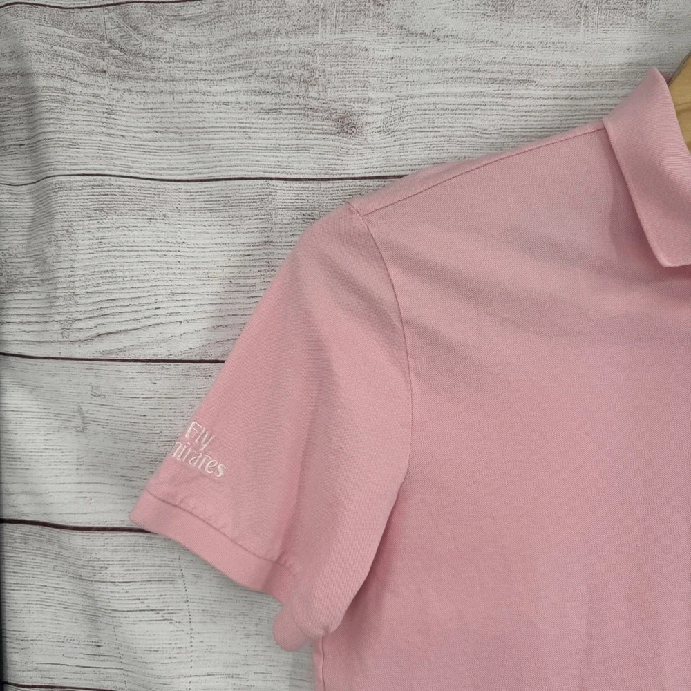 Polo Ralph Lauren Golf Polo Shirt XL Fly‎ Emirates Logo Pink Pro Fit